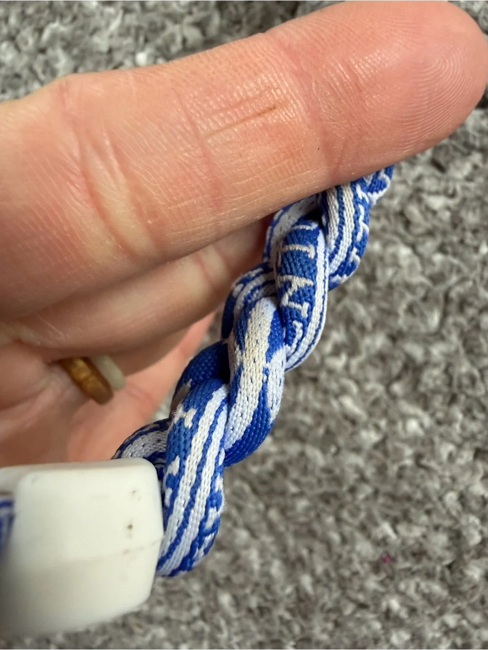 Blue and White Braided Sports Kentucky Necklace